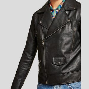 BEK BLACK MOTORCYCLE LEATHER JACKET