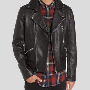 OXVOLT CADEN BLACK BIKER LEATHER JACKET