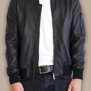 Men's Black Leather Bomber Jackets
