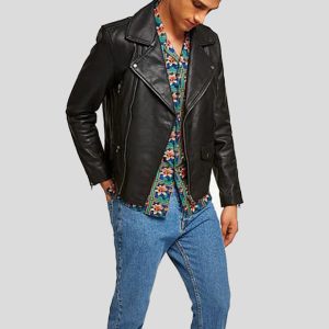 AYDAN BLACK MOTORCYCLE LEATHER JACKET