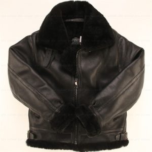 B3 Shearling Leather Jacket Black