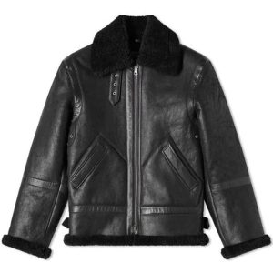 OXVOLT Men's Black Ian Shearling Jacket