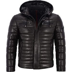 Classic Real Fully Quilted Men's Puffer Leather Jacket