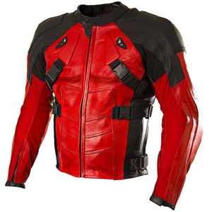 Armored Style Deadpool Motorcycle Leather Jacket