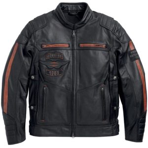 Harley Davidson Mens Exmoor Reflective Wing Motorcycle Leather Jacket