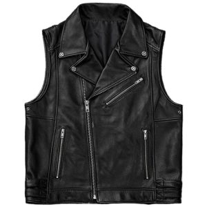 Mens Genuine Leather Motorcycle Vintage Biker Vest