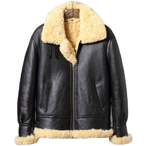 OXVOLT Mens Sheepskin B3 Leather Jacket