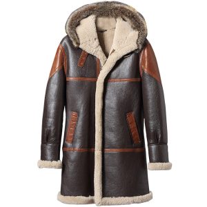 OXVOLT Mens Vintage Sheepskin Parka Coat