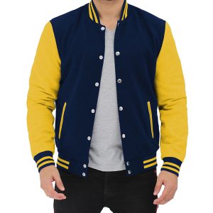 Blue and Yellow Varsity Jacket Mens