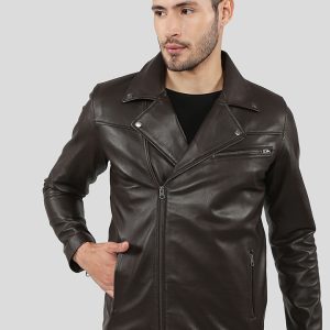 VERMONT BROWN MOTORCYCLE LEATHER JACKET