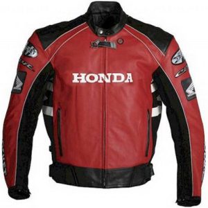 Red & Black Honda Joe Biker Leather Jacket