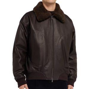 OXVOLT Shearling-Trimmed Leather Jacket