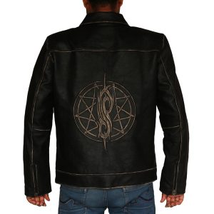 Mens Single Eye David Star Leather Jacket