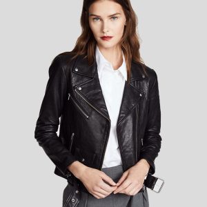 OXVOLT VIENNA BLACK BIKER LEATHER JACKET
