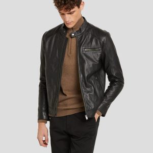 WALLACE BLACK RACER LEATHER JACKET