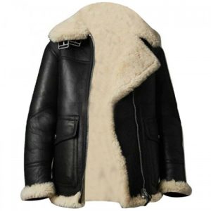 Womens Winter Apparels Bomber B3 Black Leather Jacket