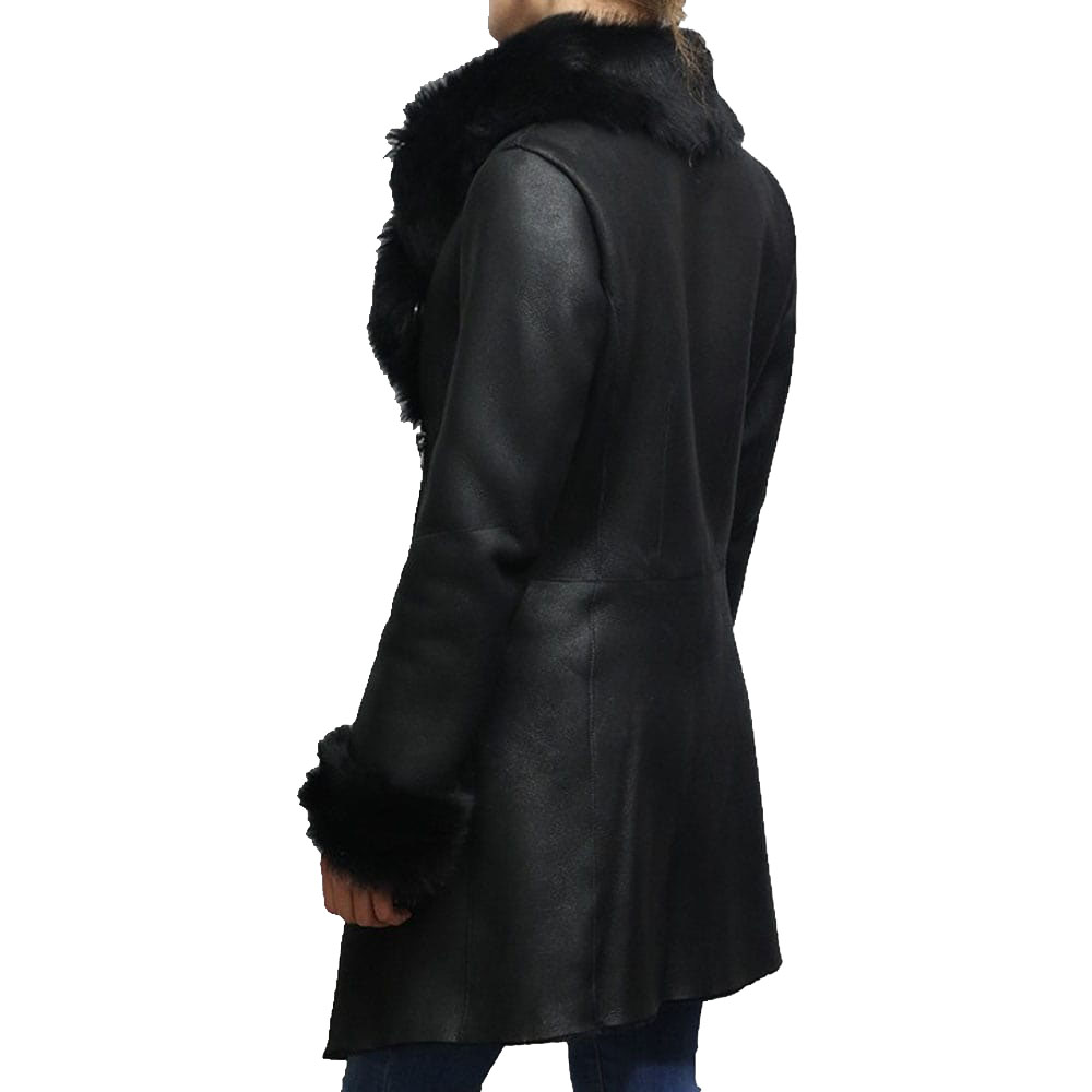 Womens-Shearling-Sheepskin-Suede-Coat-Merino-Toscana-Collar-Black-back.jpg