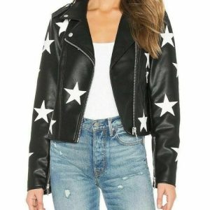 Women's Vintage Biker Unique Stars Motorcycle Jacket