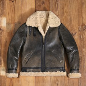 Men Winter Natural Shearling Aviator Jacket