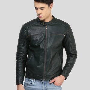 OXVOLT JACOB BLACK BIKER LEATHER JACKET