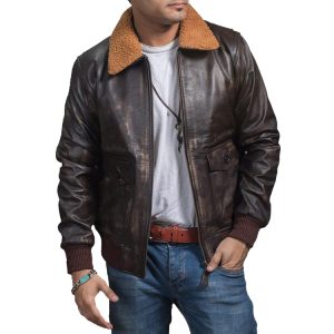Kane Brown Bomber Leather Jacket Mens