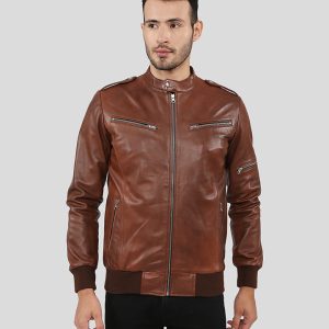 FONZ BROWN BOMBER LEATHER JACKET