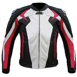 Men Motorcycle Leather Racing Jacket