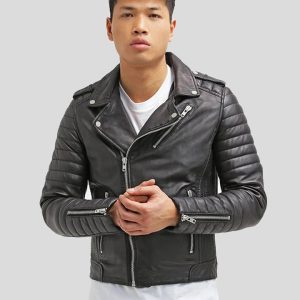 VIVIAN RED QUILTED RACER LEATHER JACKET