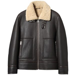Mens Old School Shearling Aviator Jacket