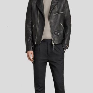 OXVOLT CONNOR BLACK MOTORCYCLE LEATHER JACKET