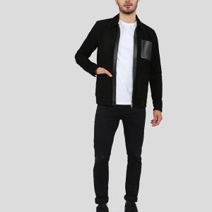 OXVOLT ORME BLACK SUEDE RACER LEATHER JACKET