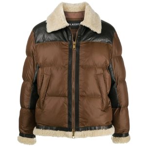Panelled Zipped Puffer Jacket