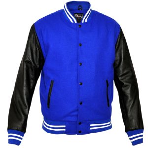 Mens Lightweight Wool with Real Leather Premium Varsity Letterman Jacket
