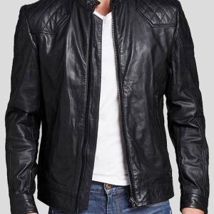 FRITS BLACK QUILTED LEATHER JACKET