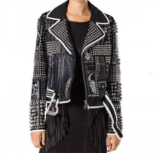 Women Gothic Black Studded Jacket