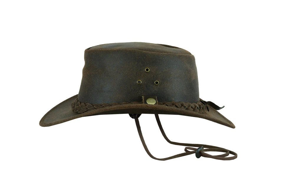 Crazy-Horse-Leather-Brown-Cowboy-Hat-Left