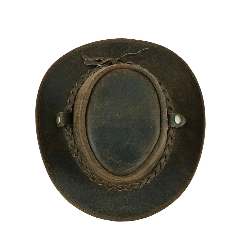Crazy-Horse-Leather-Brown-Cowboy-Hat-Top