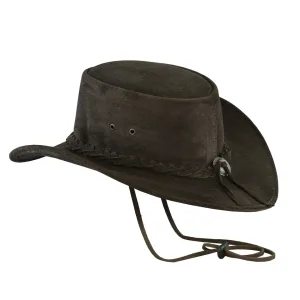 Dark Brown Western Style Leather Cowboy Hat