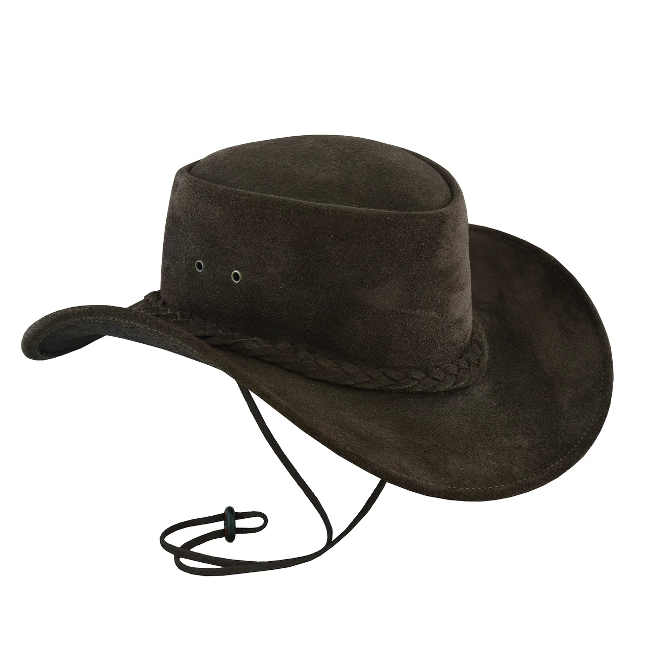 Dark-Brown-Aussie-Style-Western-Outback-Bush-Leather-Hat-Side