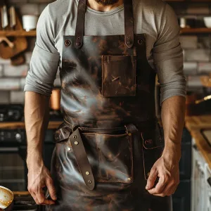 Oxvolt Sizzle Grill Leather Cooking Apron