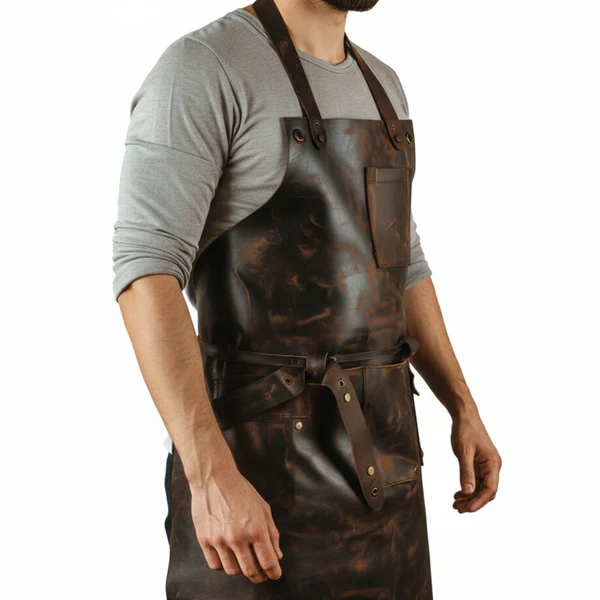 SizzleGrillLeatherApronForMen