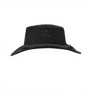 Western Black Suede Leather Cowboy Hat