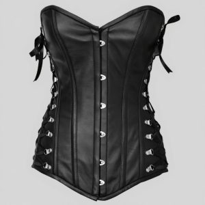 Oxvolt Black Steampunk Leather Overbust Corset