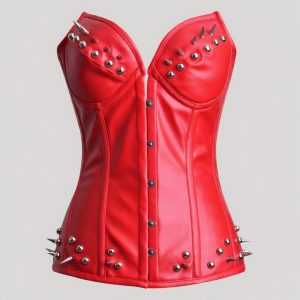 Oxvolt Red Leather Overbust Corset Top