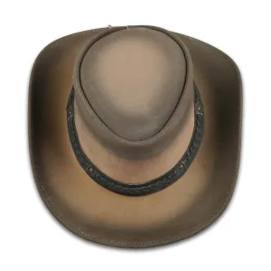 Two Tone Braided Brim Vintage Hat