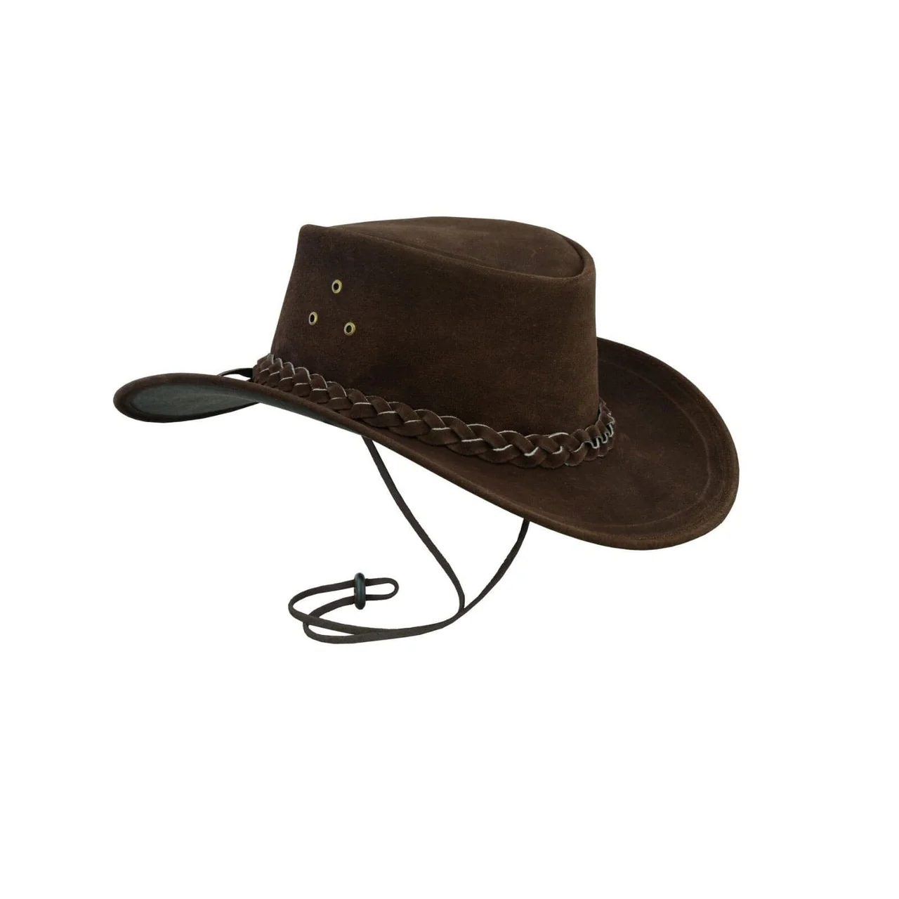 western-style-dark-brown-suede-bush-leather-hat